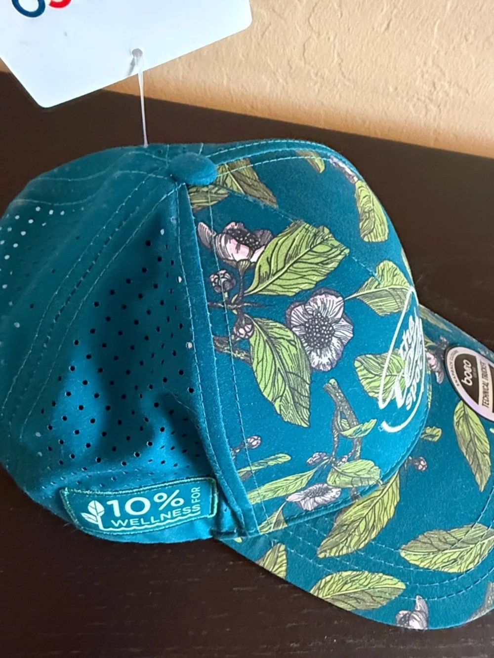 BOCO Gear The Tea Spot Floral Trucker Hat Teal Pink Technical Running Cap OSFA